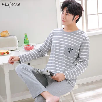 

Pajama Sets Men Soft Casual Daily Cartoon Printed Simple Mens Clothing All-match 3XL Loose Korean Style Fashion High Quality New