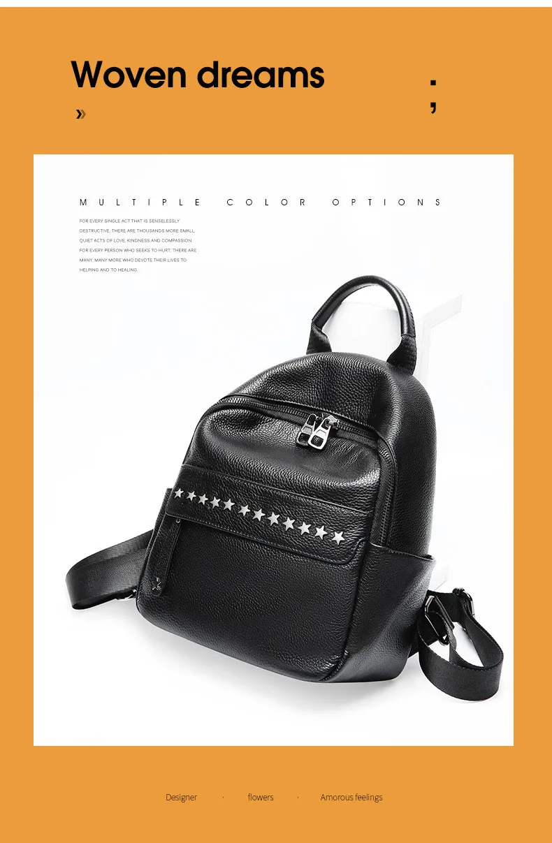Women's Leather Backpack Trend New High Quality Book Bag Fashion Stars Wild Large Capacity Soft Leather Backpack
