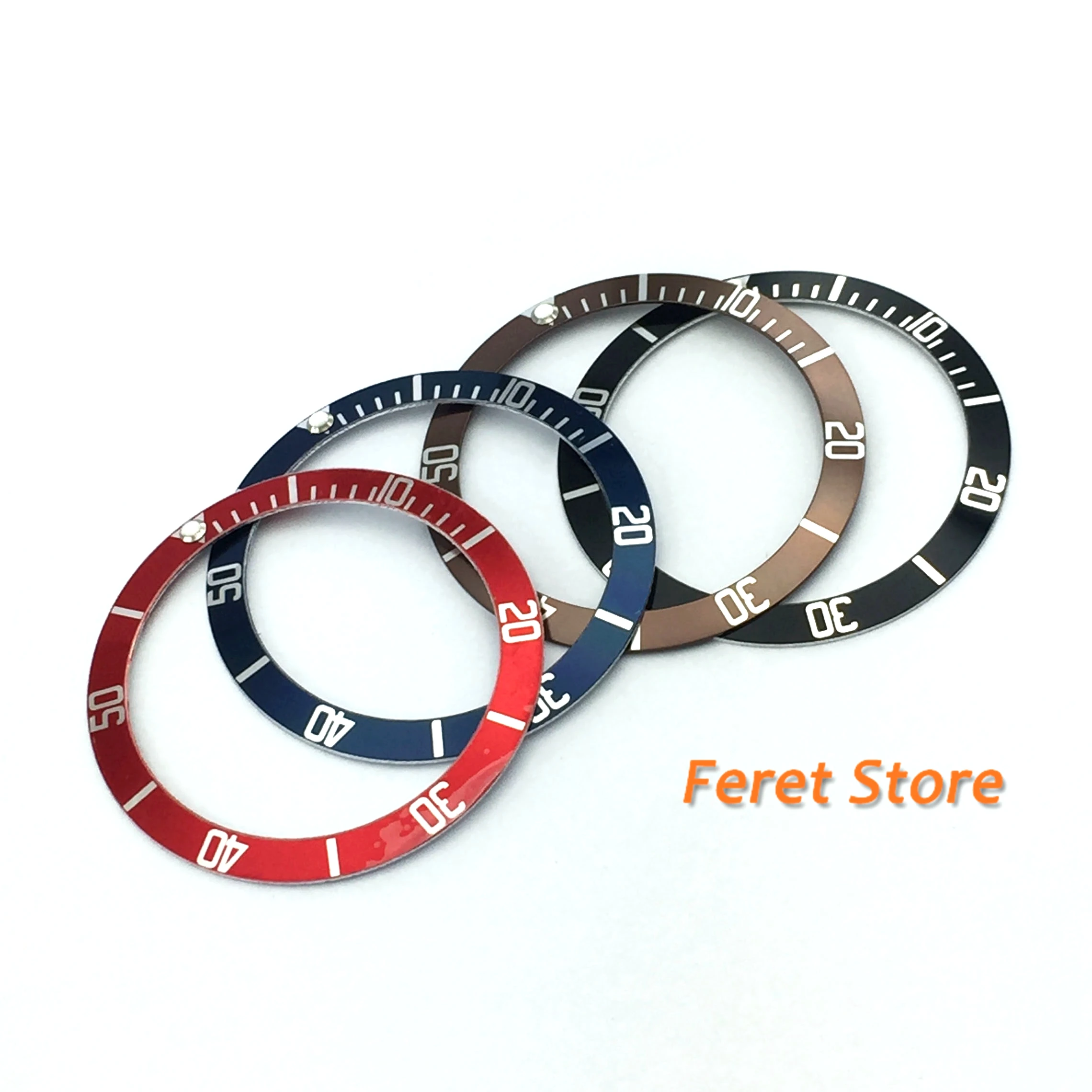 

superior quality accessories 39.5mm red/blue/black/brown Aluminum Material Watch Bezel Insert Fit 41mm Corgeut Watch