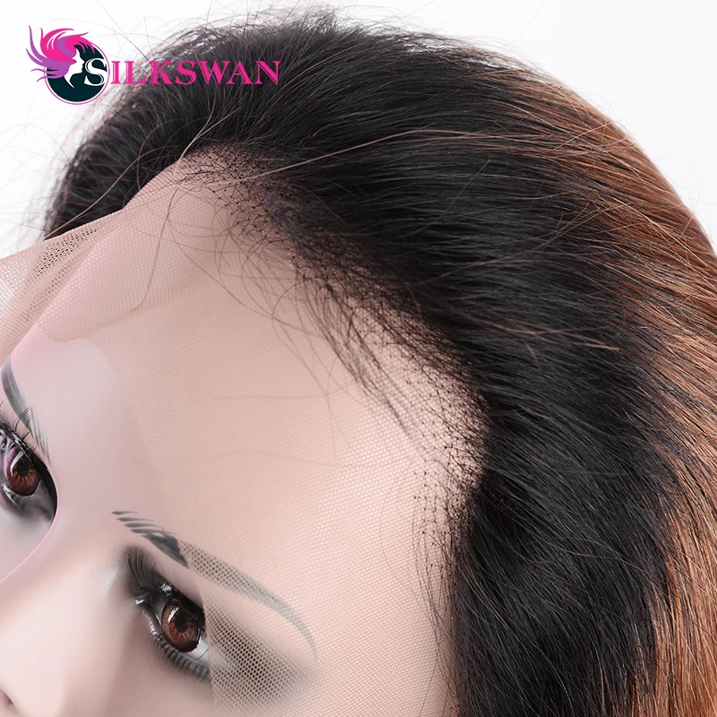 Silkswan, бразильские волосы remy, Омбре, цветные, на кружеве, человеческие волосы, парики 150%, предварительно выщипанные с детскими волосами, прямые, 13*4, парики на шнурке