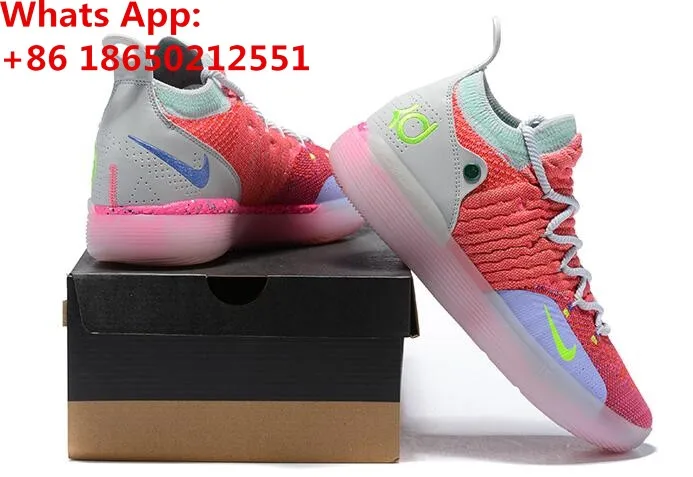 Zoom KD 11 EP XI EYBL Peach jam Hot Punch Кевин Дюрант мужские баскетбольные кроссовки KD11