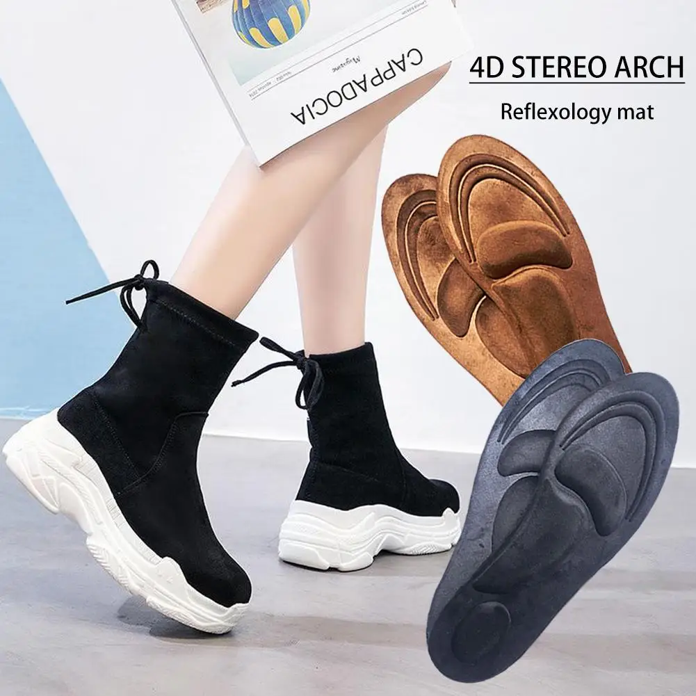2 пары 4D трехмерный супинатор мягкая стелька-губка эластичные вставки для обуви для повседневной обуви кожаные ботинки Спортивная Стелька