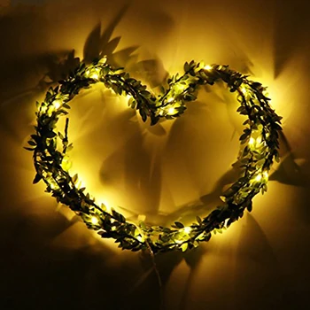 

4PCS Leaves Garland Fairy String Light Artificial Leaf Ivy Vine Plants Hanging Light For Wedding Christmas Home Party Decor