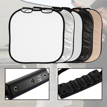 

2 Handle Square Reflector Multifunctional Five-in-one Photography Reflect Plate Foldable Portable Photographic Equipment