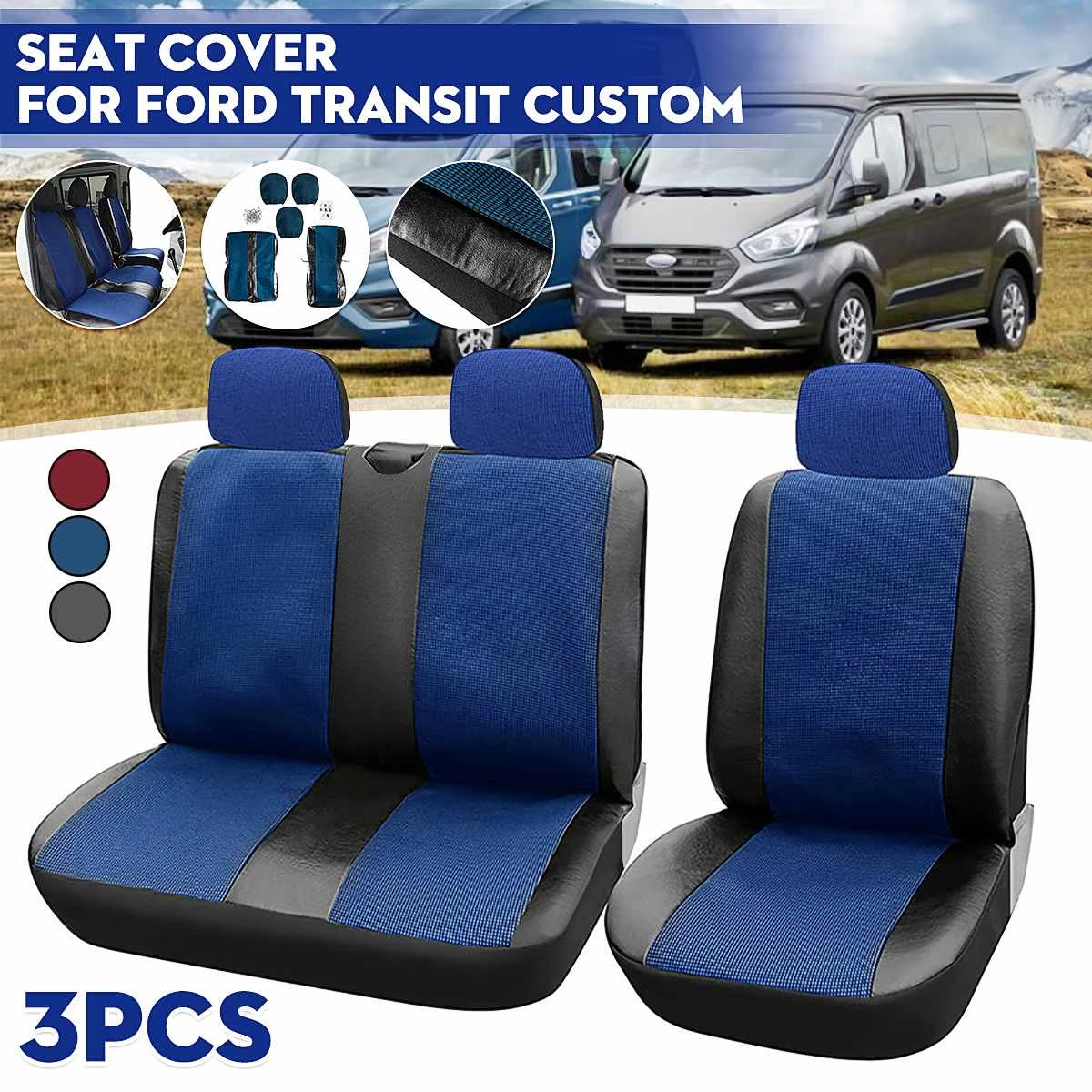 Funda para de coche Tipo + 1, de PU, antideslizante, para Ford Transit, Toyota Hiace|Coberturas asiento de automóviles| - AliExpress