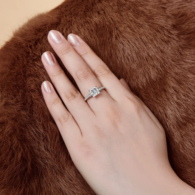 千一珠宝925银外贸戒指公主方1.6ct欧美流行跨境电商爆款银饰批发_4