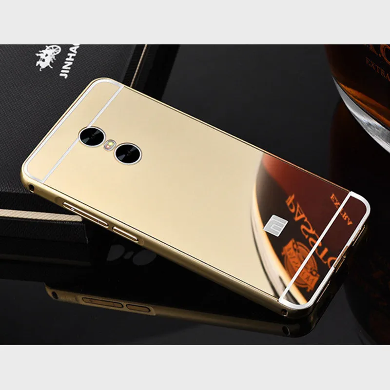 Роскошный зеркальный чехол для Xiaomi Redmi Note 4x Coque 4X металлический корпус твердый