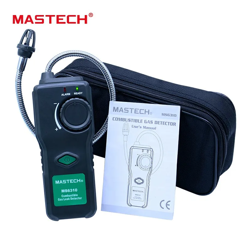 Without color box Детектор газа MASTECH MS6310 детектор утечки горючего газа метр тест для природного Бутана краски тоньше воспламеняющийся анализатор газа - Цвет: Without color box
