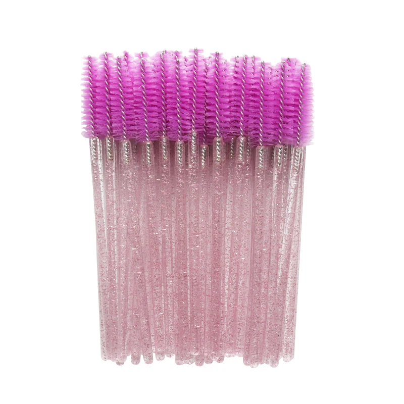 sh-br-pink-p-red 1/50 шт Блестящий одноразовый аппликатор для ресниц, палочки для завивки ресниц, набор кистей для туши для бровей, ложки для бровей-расческа, палочки, кисти для завивки - Handle Color: sh-br-pink-p-red