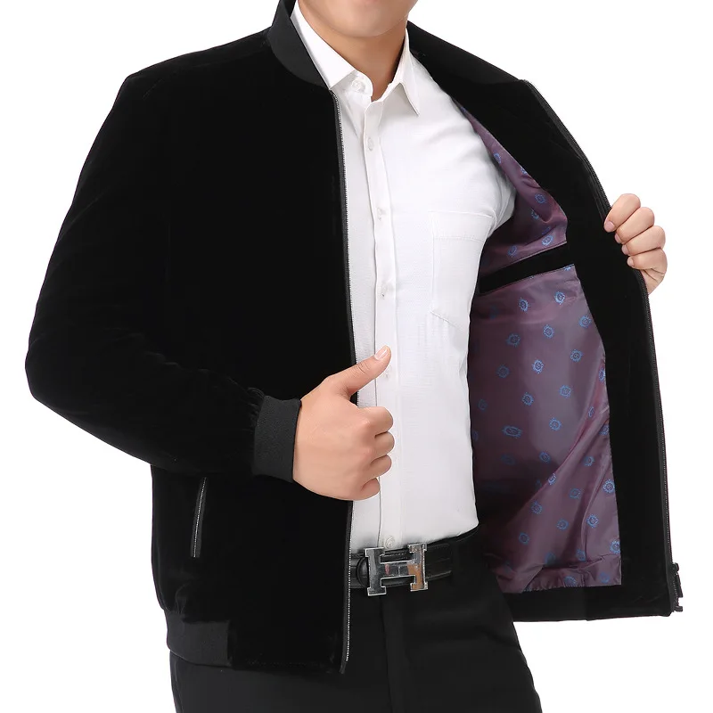 

2020 New Style Men's Middle-aged Spring And Autumn Stand Collar Casual Coat Middle-aged Men Daddy Clothes Tops Jacket