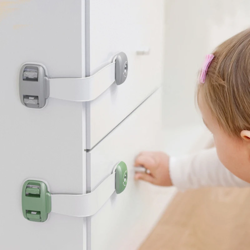 Cerradura de seguridad antipellizco para puerta de armario de niños, cierre de cajón de bebé, cerradura de puerta de refrigerador