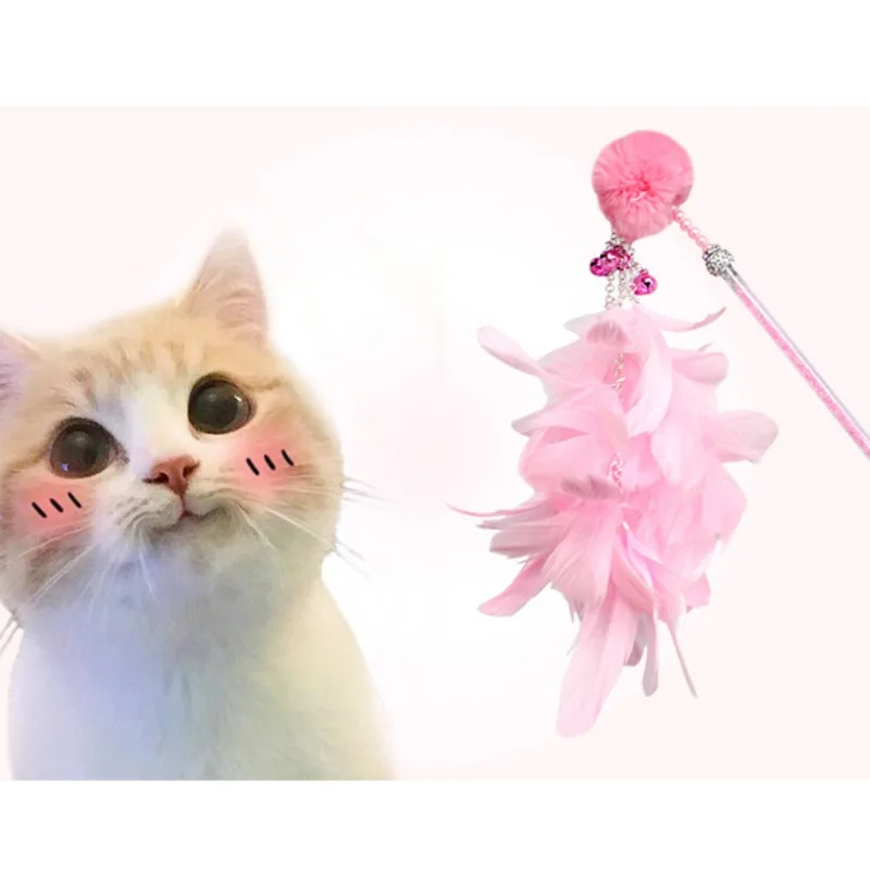 Игрушка для домашних кошек перо колокольчик-кисточка палка для игры волшебная палочка игрушки перья удочки для котов для домашнего животного игрушки Котик-тизер поставки