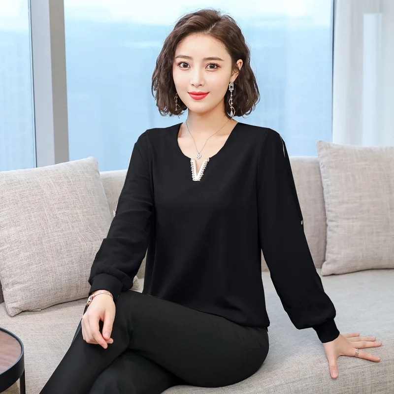 Шифоновые блузки рубашки 2020 Blusas Femininas Elegante новая корейская мода свободные