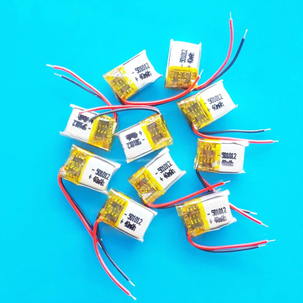 

Оптовая продажа 10 шт 3,7 V 40mAh 501012 Lipo литиевая полимерная аккумуляторная батарея для MP3 GPS bluetooth гарнитура видео ручка Смарт-часы