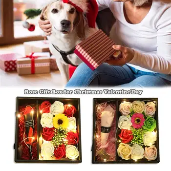 

LED Aromatherapy Soap Rose With Gift Box Gift Essential Wedding Valentine'S Day Mothers Day Gift Holding Flowers