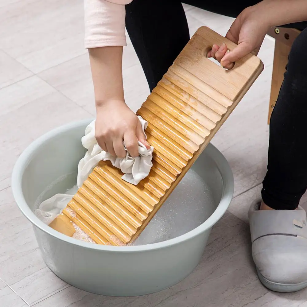 OTHERHOUSE 1Pc Wood Clothes Washing Board Anti skid Thicken Washboard