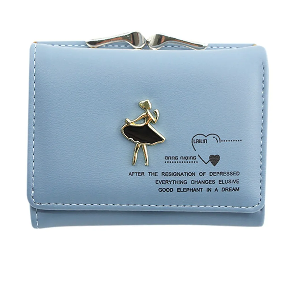 Blue Милый кошелек для девушек, новинка, женский кошелек, Женский кошелек, для отдыха, свежий клатч, сумки для банкнот, женские сумки, кошелек, женский кошелек - Цвет: Blue