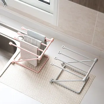 

Foldable Kitchen Towels Hanger Free Punch Table Storage Rack Cup Holder Racks Floor Type Tower Hanger Eco-Friendly Home Supplies