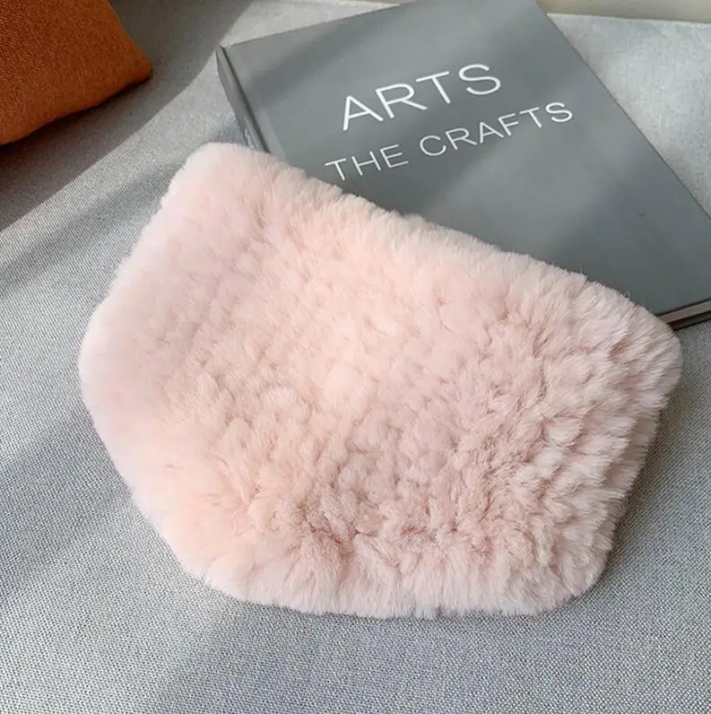 pink YCFUR Повседневный женский шарф Зимний теплый мягкий вязаный мех кролика Рекс шарфы обертывания дамские шеи теплые Кольца шарф женский - Цвет: pink