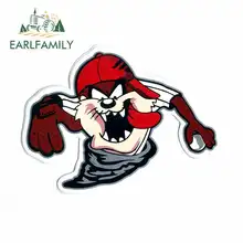 EARLFAMILY 13cm x 10.1cm for Tasmanian Devil Baseball Cartoon Funny Car Stickers Anime Waterproof Vinyl JDM Bumper Graphics