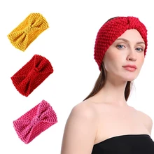 1 шт. винтажная вязаная спортивная повязка для волос для йоги тюрбан Женская повязка для волос спортивные товары