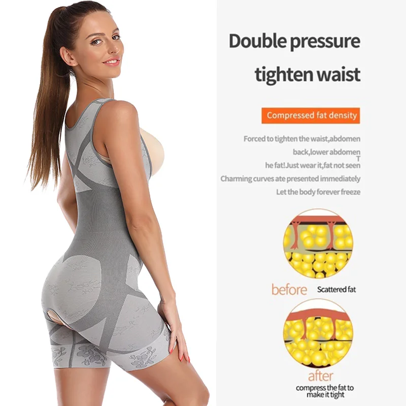 Body Shaper Women Full Body Slimming Open Crotch Corset Waist Trainer Postpartum Recovery Sheath