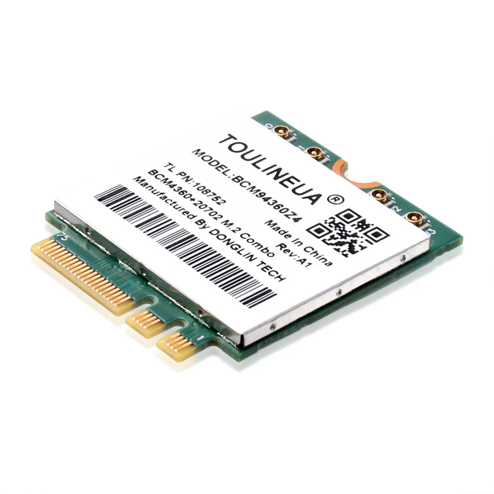 Wlan + Bluetooth Cartão para Macos Broadcom g n ac 4.0 m. 2 Ngff Banda Dupla Dw1830 Bcm94360z4 1300mbps 802.11a - 4 Computador e Escritório