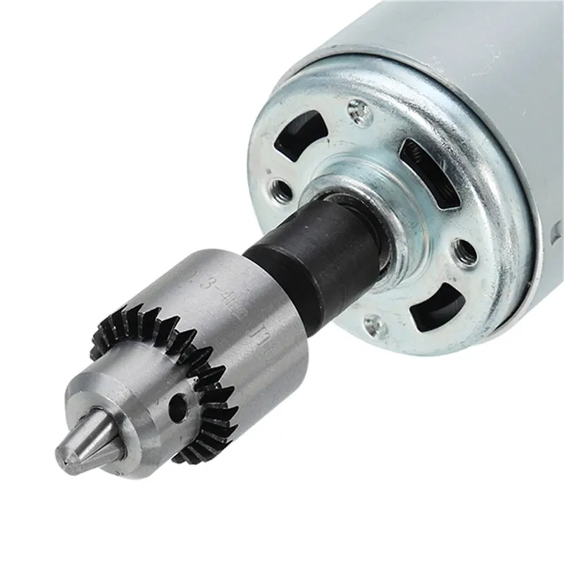 

12-24V Polishing Silver 775 Electric Motor Hand Drill Chuck 0.3-4mm Clamping Kit