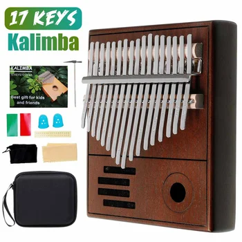 

Kalimba 17 Key Mahogany Wooden Thumb Piano Mbira Body Musical Keyboard Instruments Calimba Karimba Kalimba Piano Music Box