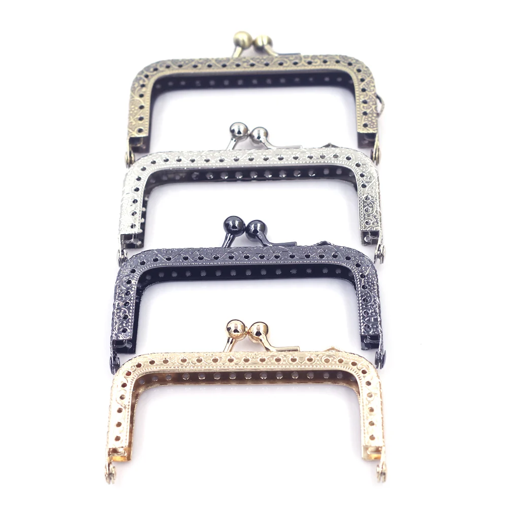 10PCS 8.5cm Square Purse Metal Frames Pouch Bag Kiss Clasps Clutch Handles Buckle DIY Handmade Gift Handbag Hardware Accessories 10pcs 9cm metal purse frame handle for clutch bag handbag accessories making kiss clasp lock square antique bronze hardware