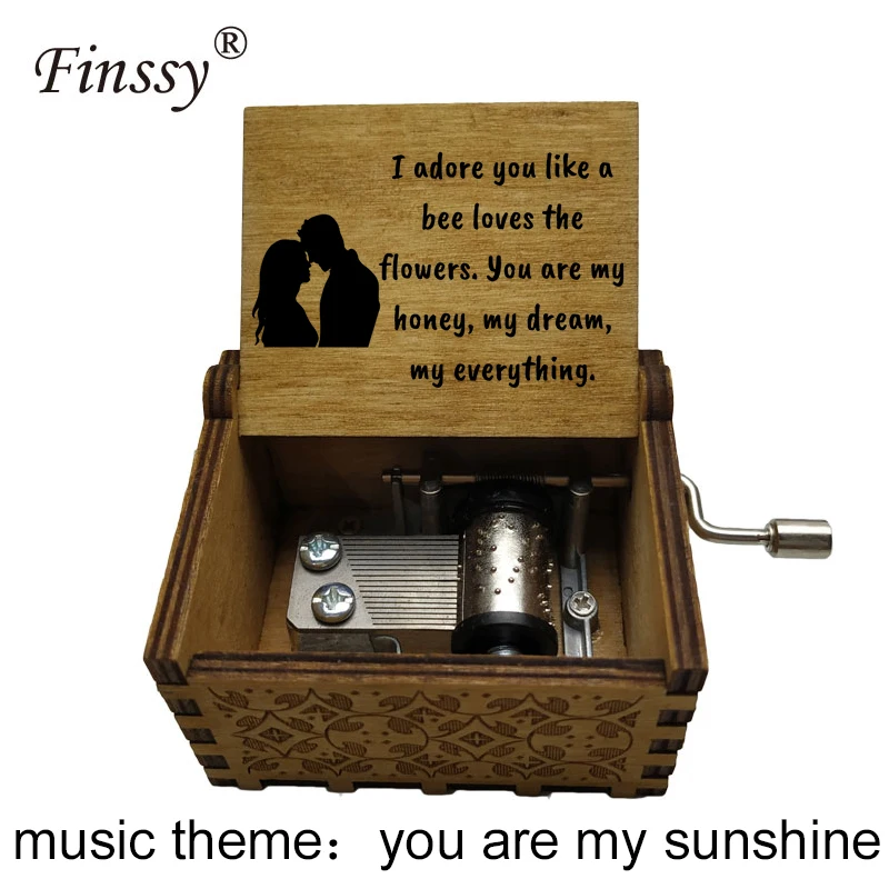 Музыкальная шкатулка с изображением ручного ed you are my sunshine для жены любит мужа