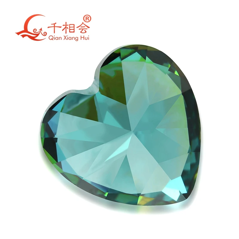 heart shape cubic zirconia special color  multi blue-green color cz loose stone