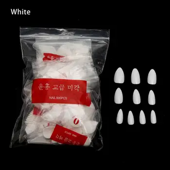 

500Pcs Almond Oval Pointy False Nail Fake Nail Tips DIY Art Manicure Extension Tool French Tips Full Cover