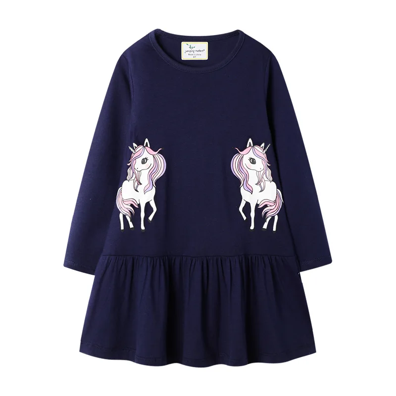 Baby girl dress autumn long sleeve children skirt cartoon pattern princess dress dinosaur clothes baby dress princess costume