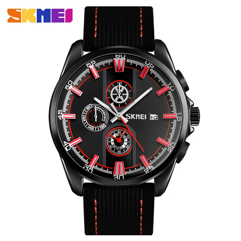 

Skmei Multi-functional Fashion & Sports MEN'S Watch Small Three Needle Calendar Stopwatch Night Light Brand Genuine Product Quar