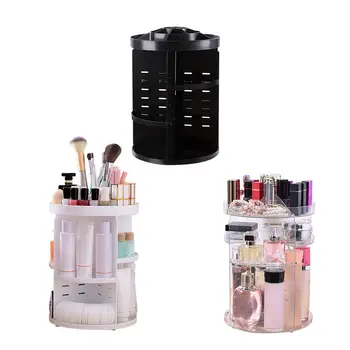 

360 Degree Rotating Cosmetic Storage Box DIY Detachable Makeup Storage Bag Large Acrylic Dressing Table Rack