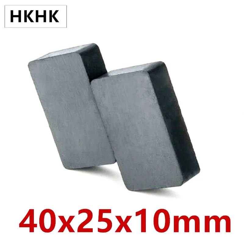 Ферритовый Магнит Y30 Черный Блок 40x25x10 мм, ферритовый магнит 40*25*10 мм, экстремальная рабочая температура 250 градусов Цельсия, 10 шт.