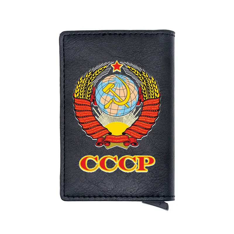 Цифровая печать CCCP Rfid держатель для карт мужские кошельки винтажные советские