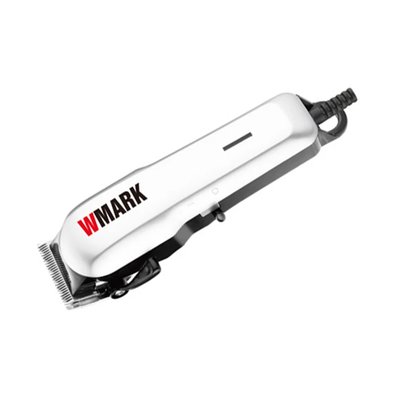 Silver WMARK профессиональный проводной триммер для волос 6000-6500rm мотор постоянного тока острый и светильник лезвие набор с 6 Размер Руководство гребень NG-555 - Цвет: Silver