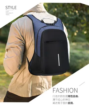

15 Inch Man Anti-theft Backpack,Computer Bag,Business Backpack,Travel Bag,with Headphone Jack,External USB