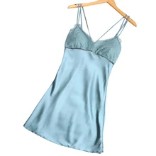 Ночная рубашка ночной халат, женская одежда для сна, платье сиамские пижамы шелковые тонкие кружевные Большие размеры Европейский Стиль Мягкие Loungewea костюмы