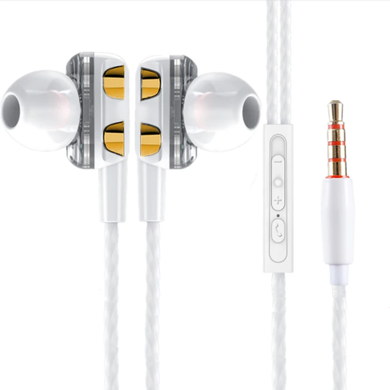 White Gold GAIBY проводные наушники, супер бас звук, вставные спортивные наушники с микрофоном, стерео Компьютерная гарнитура 3,5 мм для huawei, для samsung A50, A70 - Цвет: White Gold