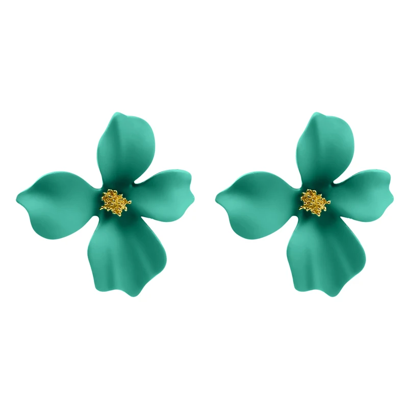 SHUANGR Sweet Jewelry Spray Paint Stud Earrings Flower Earrings Statement Trendy Brincos Gift for Girls Gift Pendientes