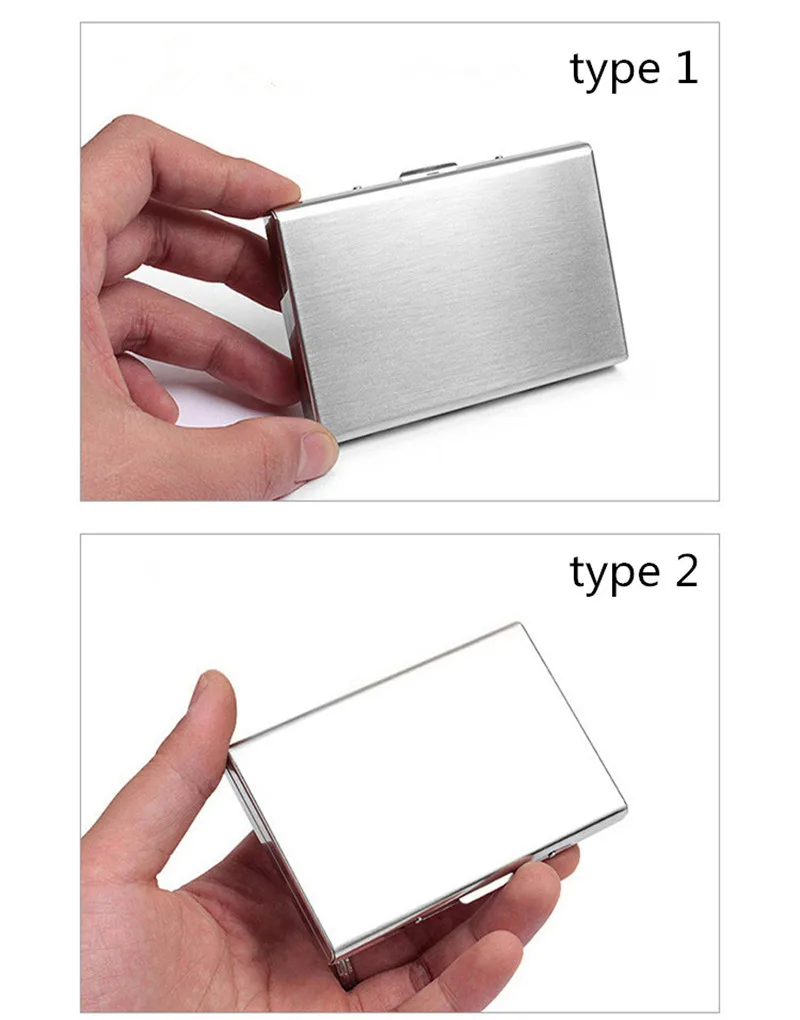 PURDORED 1 pc Slim Business Men's Card Pack Business Card Case Stainless Steel Card Box Credit Card Holder Dropshipping