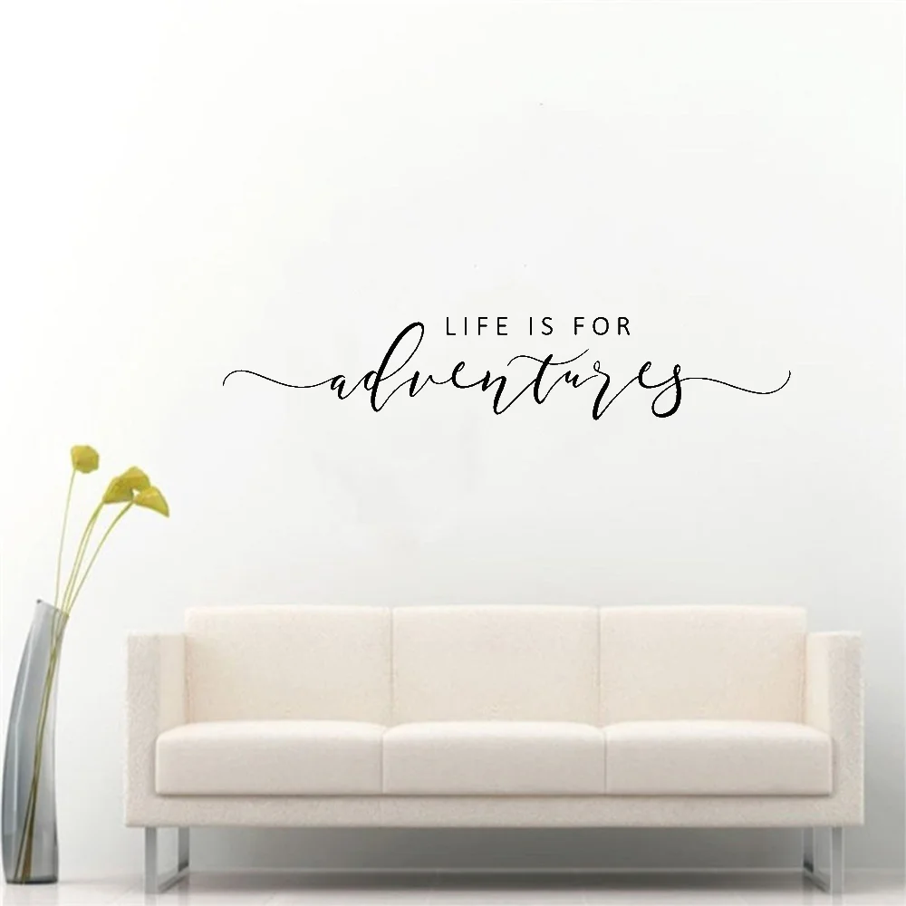 Настенная Наклейка с надписью Life is for adventures Наклейка на стену цитата вдохновляющая виниловая настенная декорация цитаты украшение для путешествия