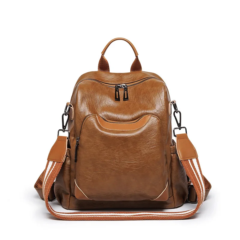 

Backpack Women's 2019 New Style Korean-style Fashion Versatile Sheep Leather Backpack School Bag Large Capacity Dual Purpose Tra