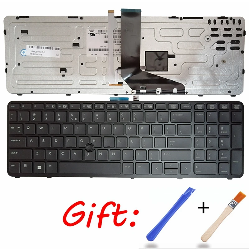 Клавиатура с подсветкой для ноутбука HP черная рамка ZBOOK 15 17 G1 G2 PK130TK1A00 SK7123BL