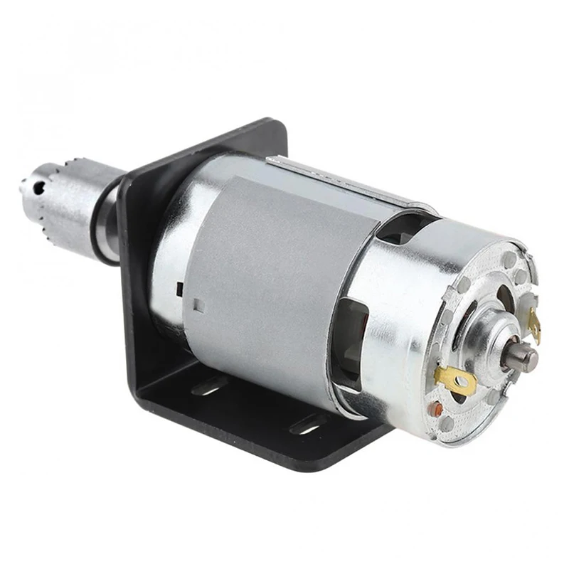 

Black Silver Hand Drill Lathe Press 775 Motor+JTO Chuck+Mounting Bracket 12-24V