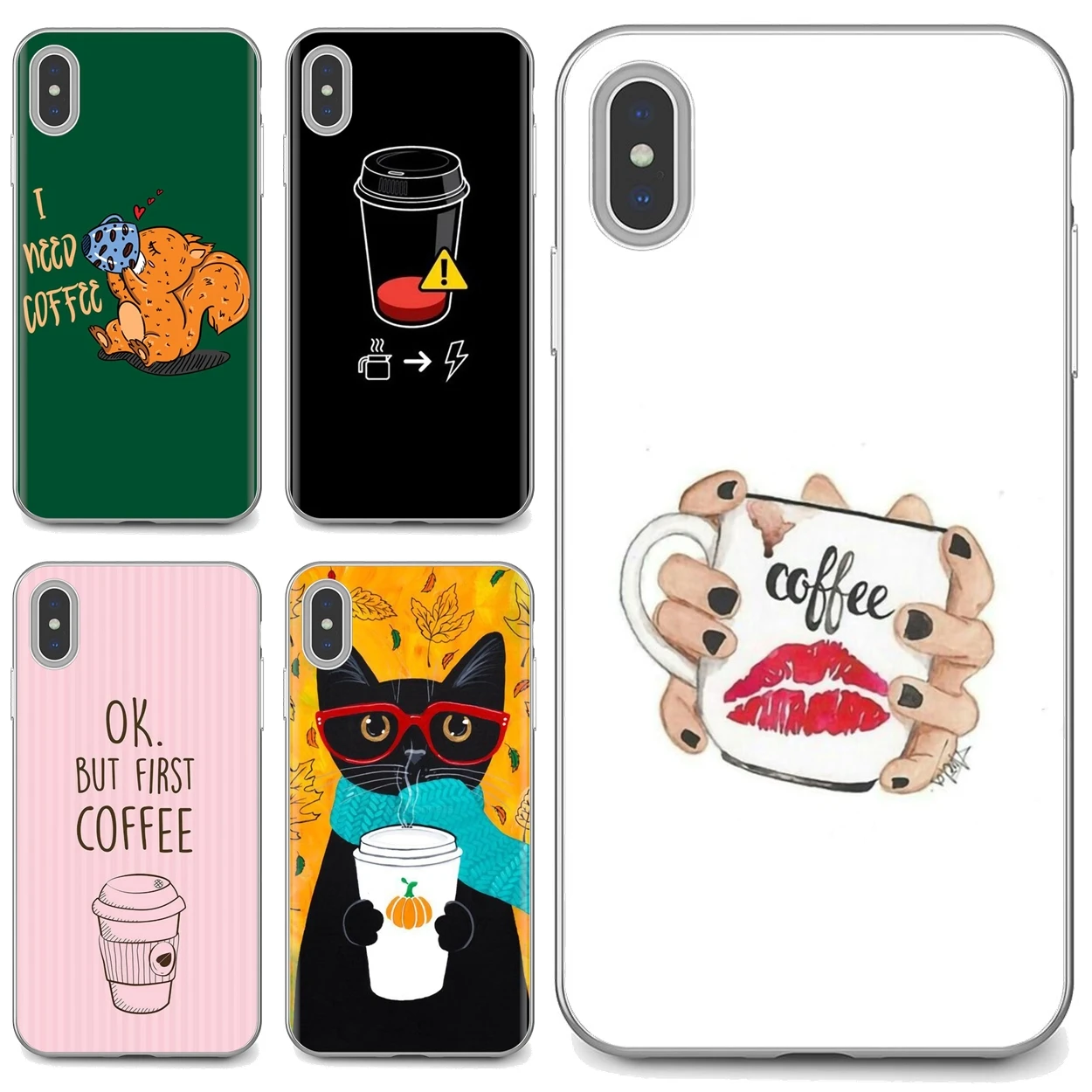 Авторский кофе кошка мягкий чехол для Huawei Y6 Y5 2019 Xiaomi Redmi Note 4 5 6 7 8 Pro Mi A1 A2 A3 6X 5X