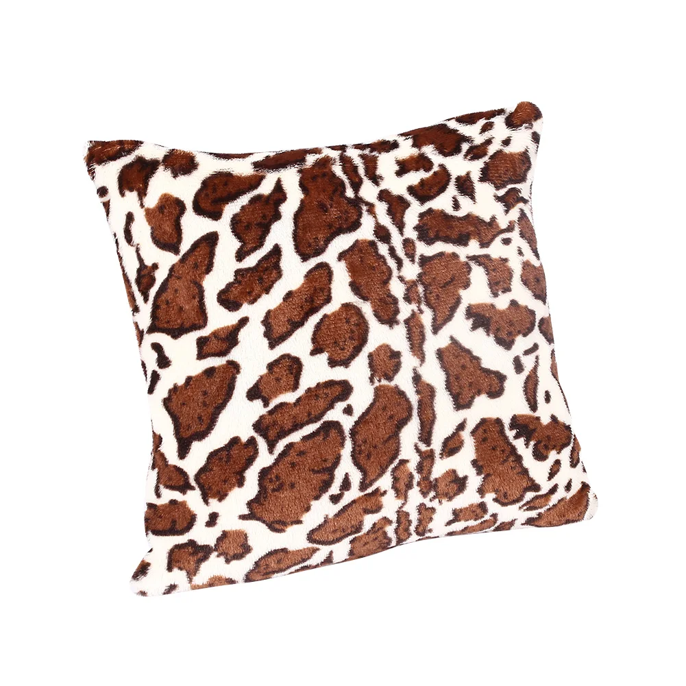 coffee tiger stripes Чехол для подушки с леопардовым принтом, плюшевый чехол для подушки для дома - Цвет: coffee tiger stripes
